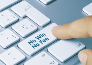 No Win No Fee - Inscription on Blue Keyboard Key